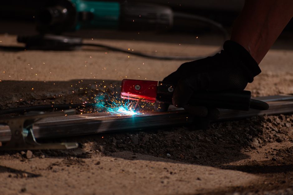 Welding detail on steel trailer frame